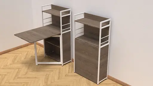 Стіл книжка з етажеркою Практик 1 Ferrum-decor 1200x640x990 Білий метал ДСП Дуб Сонома Трюфель 16 мм (FRD-104622) - фото 5