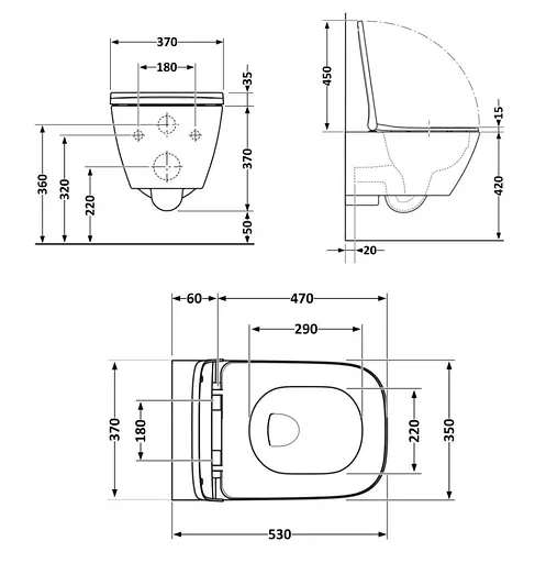 Унитаз подвесной Qtap Gemini Ultra Quiet, с сиденьем Slim Duroplast/Soft-close/Quick Release QT2533076EUQMB - фото 9