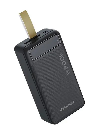 Портативний зарядний пристрій Power Bank Awei P7K 30000 mAh USB/Type-C Чорний - фото 4