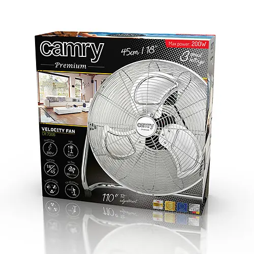 Напольный вентилятор Camry CR 7306 диаметр лопостей 45 см, 110 вт - фото 7