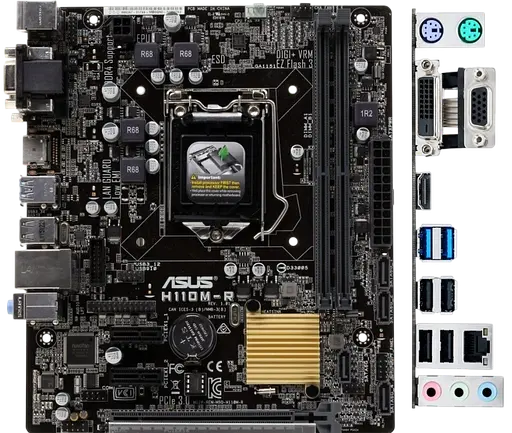 Материнская плата Asus H110M-R LGA 1151v1 (H110M-R) Б/У - фото 1