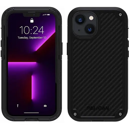 Противоударный чехол с клипсой Pelican Shield Kevlar для iPhone 13 / iPhone 14 Black аналог OtterBox Defender - фото 5