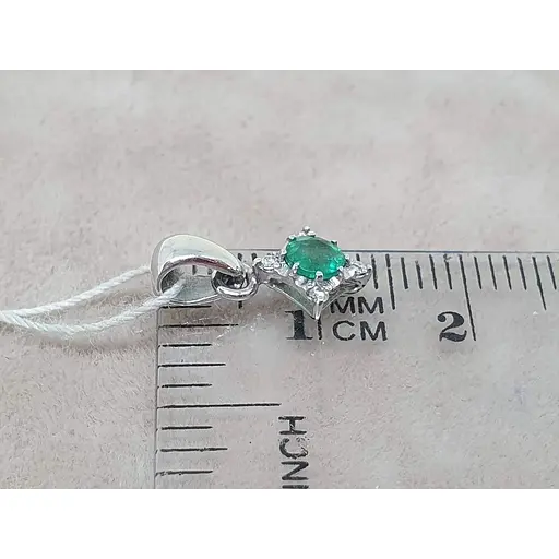 Золота підвіска Ірис з діамантами і смарагдом. 1ПИ31314 - фото 4