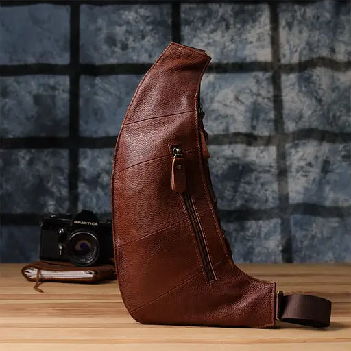 Чоловіча сумка через плече із зернистої натуральної шкіри Vintage 15х35х3 см sum0027488 - фото 10