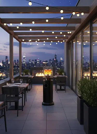 Уличный газовый обогреватель Gordon 13 кВт с эффектом пламени - фото 7