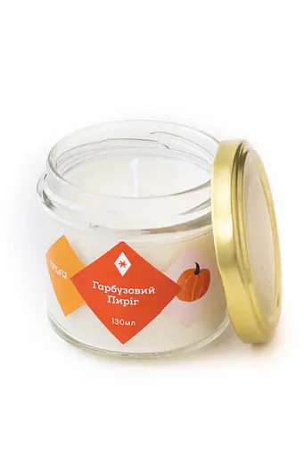 Свічка Гарбузовий пиріг 130 мл 15 год Соєвий віск  - фото 2