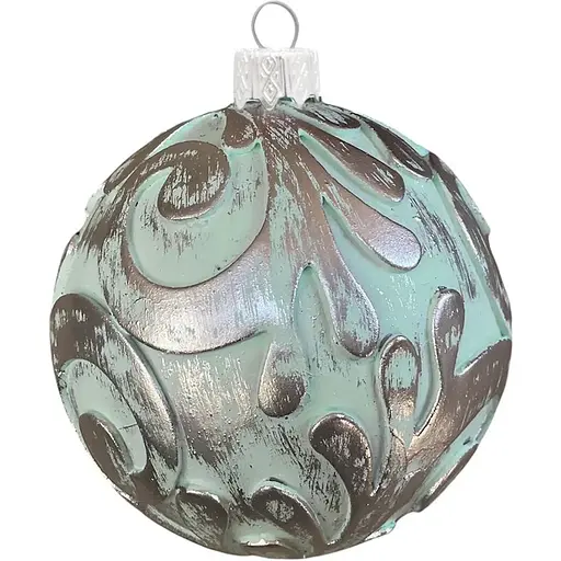 Набір ялинкових іграшок Dashuri Вінтаж 2 штуки по 8 см зі срібною поталлю, тіфані 80130305