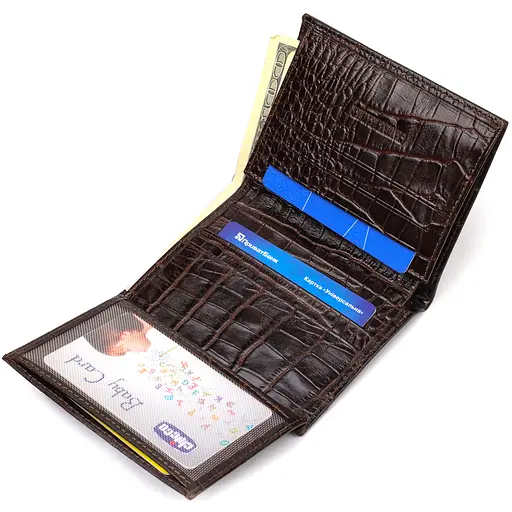 Мужской кожаный кошелек Canpellini 9х11.5х1 см acs0025636 - фото 6