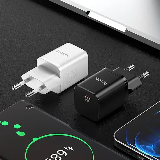 Блок питания сетевой Hoco Rigorous charger N19 25 ватт белый - фото 2