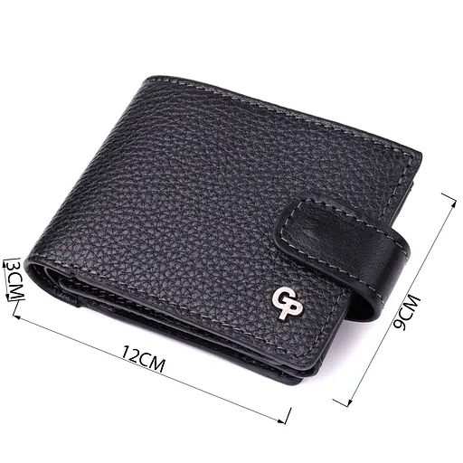 Стильное портмоне из люксовой зернистой кожи флотарий Grande Pelle 12х9х3 см acs0029594 - фото 3