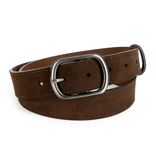 Ремінь жіночий замшевий SF-3529 коричневий під джинси (125 см) - фото 1