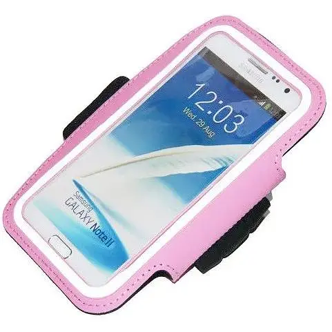 Чохол спортивний на руку Armband для Note 2 3 телефон 5.0-5.8 дюйма рожевий - фото 1