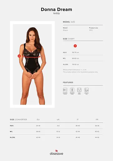 Obsessive Donna Dream crotchless teddy M/L - фото 5