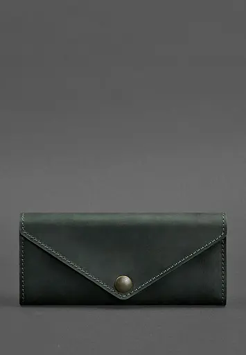 Женский кожаный кошелек Керри 1.0 зеленый Crazy Horse - фото 2