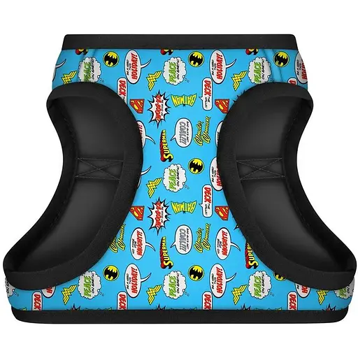 Шлея для собак Waudog Clothes м'яка з QR паспортом, малюнок "Ліга Справедливості", S2 - фото 2