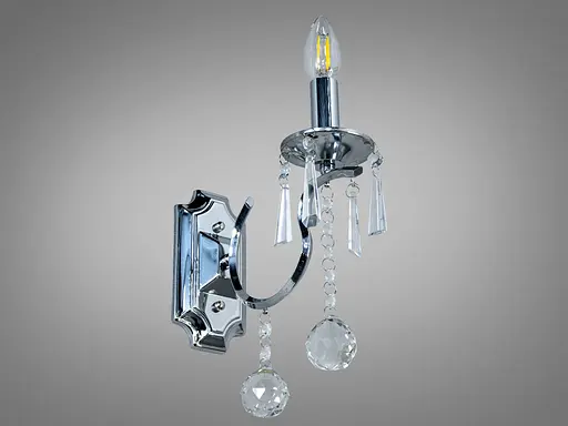 Стильне, строге, якісне однорожкове бра в класичному стилі, колір-хром - фото 1