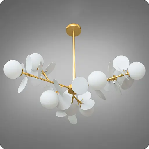 Люстра підвісна 517 Dlight на 9 ламп Золото-Білий (01690) - фото 2