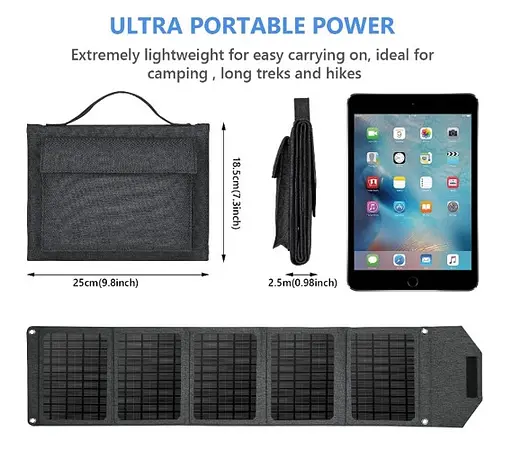 Солнечная панель Solar panel 30W T23AT2P 2xUSB (PD) - фото 2