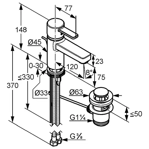 Змішувач для умивальника Kludi Zenta 382600575 - фото 2