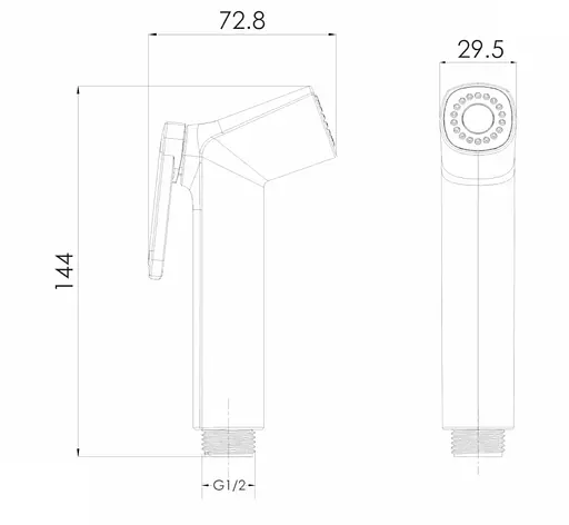Гігієнічний гарнітур Imprese (лійка з клавішею, ABS, тримач, полімерний шланг 1,25 м), хром f03700101LC, Хром - фото 2