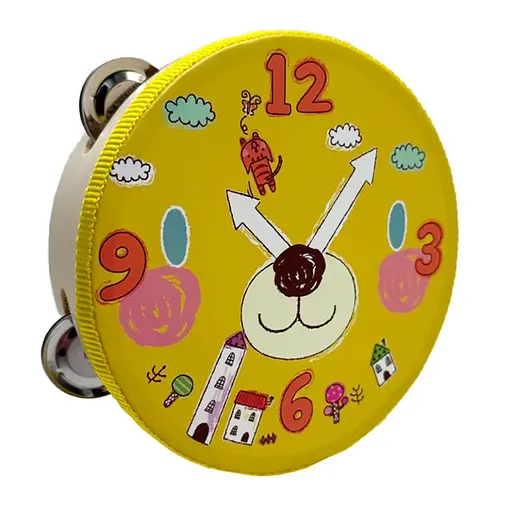 Деревянная игрушка Бубен "Часы" Bambi MD 0367-53 диаметр 15 см - фото 1