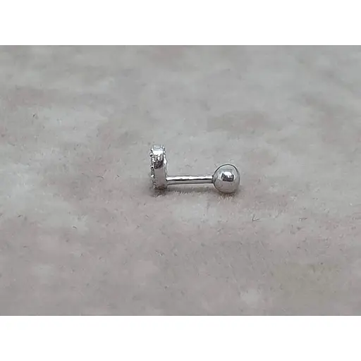 Серебряная серьга для пирсинга хеликса Ирий Луна с фианитами. 40107ШТ - фото 3