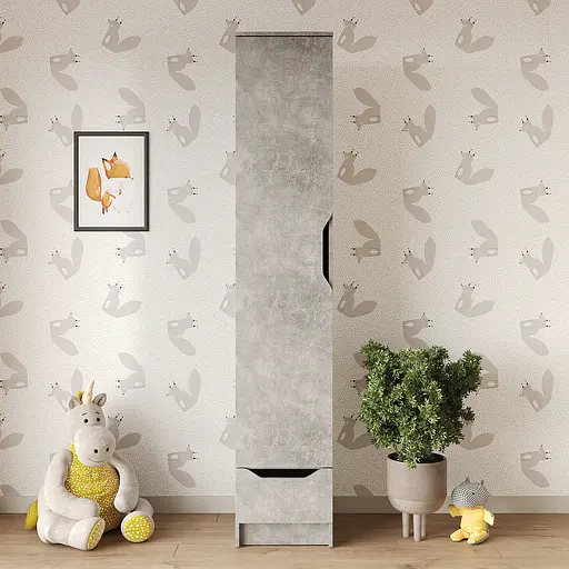 Пенал закрытый 1Д1Ш Лилу 40x40x210 см Бетон (MBS-1387) - фото 2