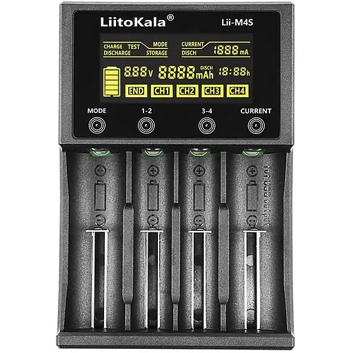 Зарядний пристрій універсальний з тестером для акумуляторів АА 18650 — LiitoKala Lii-M4S - фото 1