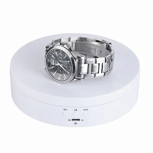 Поворотний стіл для предметної фотозйомки і демонстрації предметів з 3-ма швидкостями Bakeey 13W, діаметром 13 см, білий (100562) - фото 2