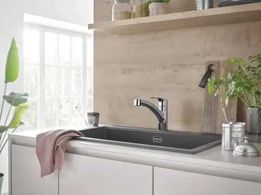 Змішувач для кухні Grohe Eurosmart з висувним виливом Хром 30412 - фото 10