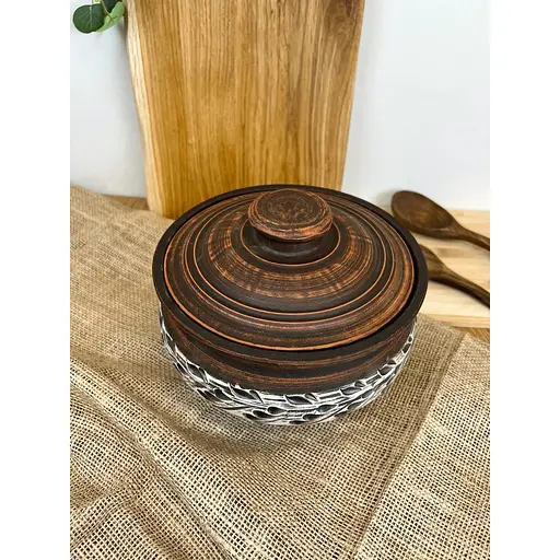 Супник керамічний (глиняний) різьблений №7 2.5 л - фото 5