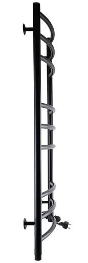 Электрический полотенцесушитель Unio LDE ER 1000-500-9 BLK Лесенка Дуга Элит черный, Черный матовый, Правое, Механический - фото 3