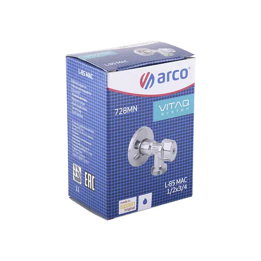 Кран кульовий кутовий Arco 1/2″х 3/4″ 728MN металева ручка L85MAC 000023455 - фото 3