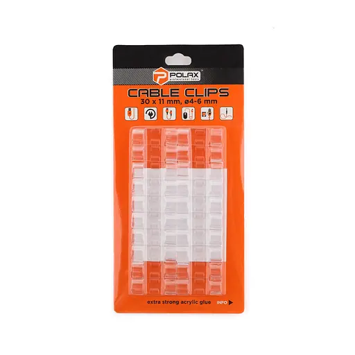 Клипса кабельная Ø4-6 мм Polax самоклеящаяся 30х11 мм, 20 шт (37-173) - фото 6