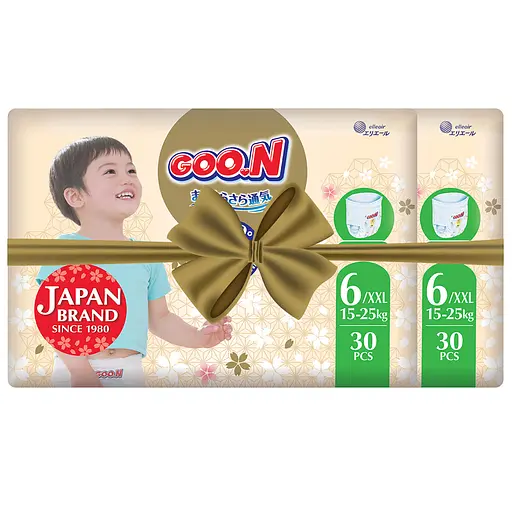 Упаковка трусиків-підгузків для дітей Goo.N Premium Soft розмір 6 (XXL) 15-25 кг 120 шт. (60 шт. х 2 шт.) - фото 2