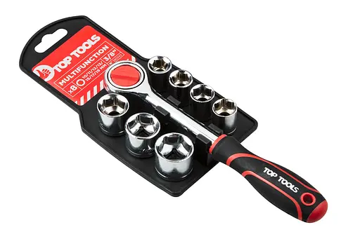 Набор торцевых головок, 3/8, с трещоткой, 8 шт Top Tools hoz0012645 - фото 2