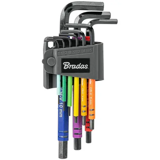 Набір шестигранних ключів Bradas HX 1,5-10 мм, 9 шт довгі (DIY-HKH71-LO/B) - фото 1