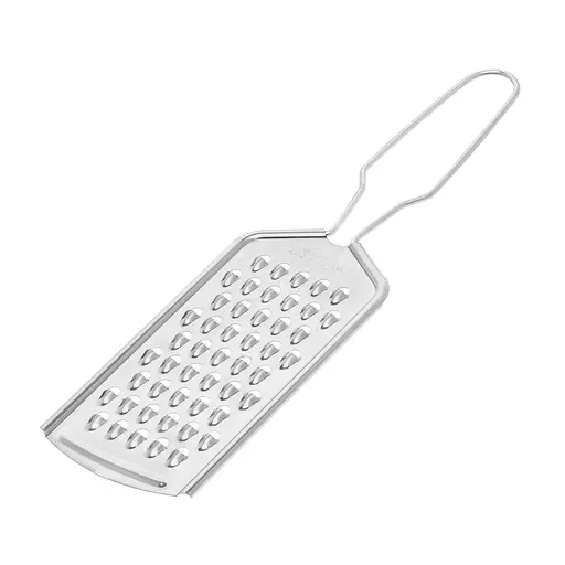 Терка середня плоска для шоколаду, сиру, горіхів, часнику, імбиру з нержавіючої сталі 21 см, Kitchen Master 85772 - фото 2