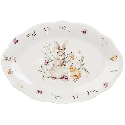 Блюдо BonaDi Весняна історія порцелянове овальне 30.5см х 21см х 2.4см (K091)