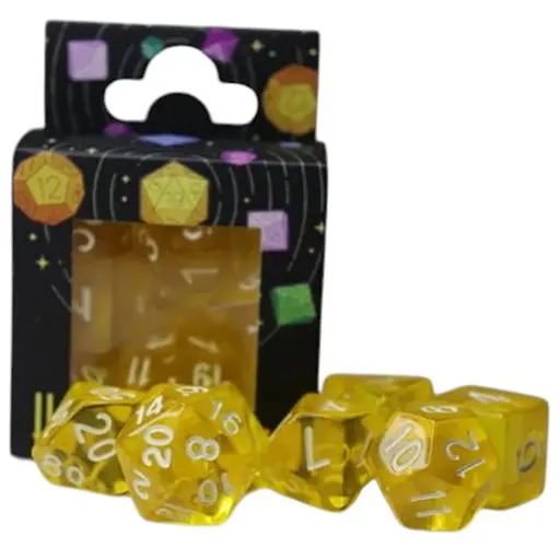 Набор кубиков Transparent 7 Dice Set - Yellow , 7 шт. (g7dtran04) - фото 1