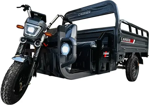 Грузовой электроскутер-самосвал трехколесный CROSSER Cargo 18" (1500W, 72V, 58Ah) Серый - фото 1