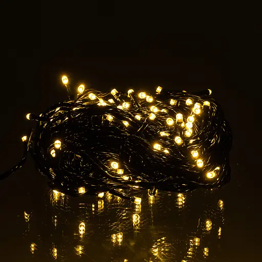 Новорічна гірлянда кімнатна нитка GarlandoPro 16 м 160 LED чорний провід Жовте світло W160LED16MBY - фото 2