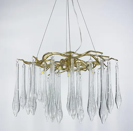 Роскошная люстра в золоте со стеклянными подвесами Ст. MD 9006 GD Line F - фото 5