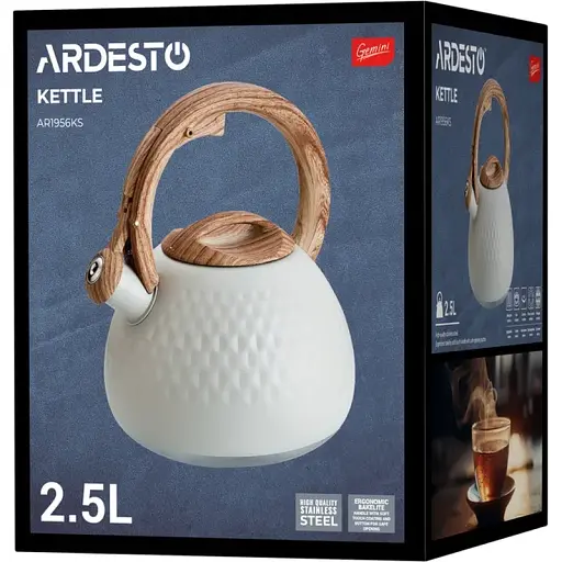 Чайник Ardesto Gemini Cremona 2.5 л бежевый н/с AR1956KS - фото 2