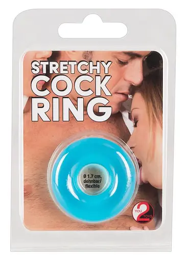 Эрекционное кольцо You2Toys Stretchy Cock Ring 4 см голубой - фото 2