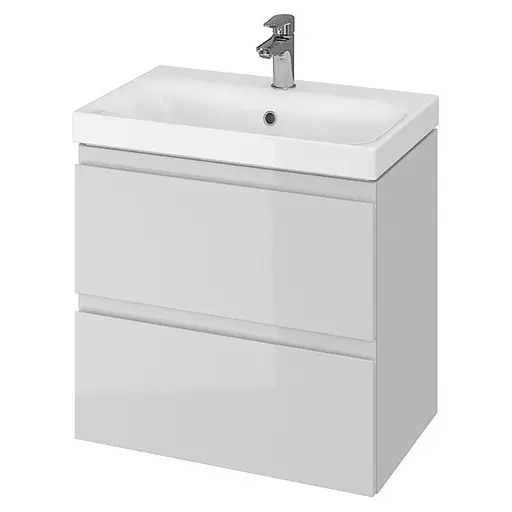 Тумба для ванной комнаты Cersanit Cet В05 с умывальником Cersanit Moduo Slim 60 см Серый UN509-043 30412 - фото 1