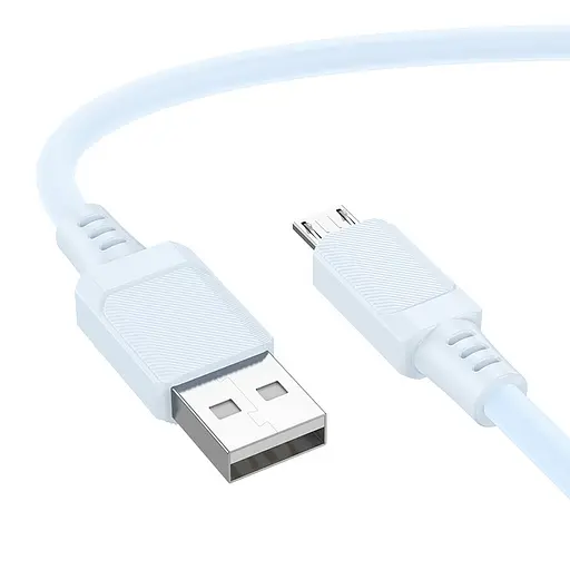 Дата кабель Borofone BX115 Lotto USB to MicroUSB 2.4A (1m) Blue - фото 4