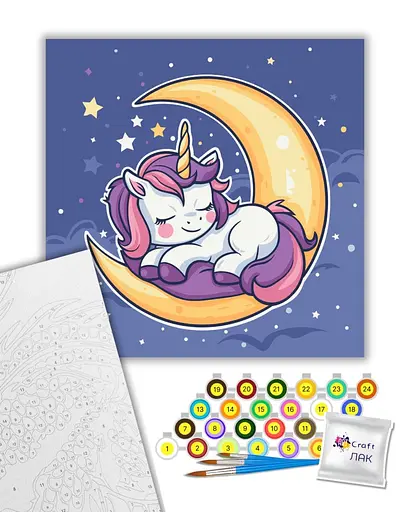 Набор для росписи ArtCraft Единорог в звездном сне 30 x 30 см (15651-AC) - фото 2