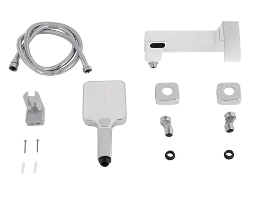 Смеситель для ванной Qtap Swan Cascada, Chrome/White (k35) с душевым гарнитуром QTSWA260CRW45569 - фото 2