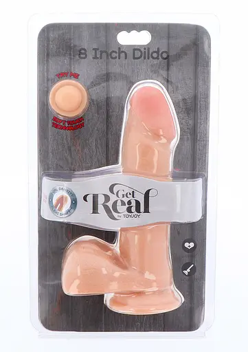 Реалистичный фаллоимитатор ToyJoy Get Real Dual Density 20.5 см телесный - фото 4